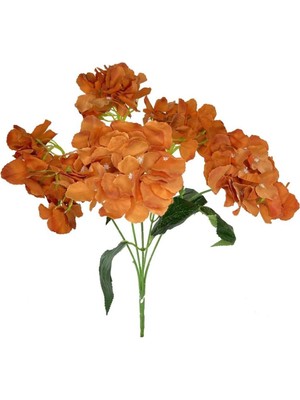 Özkaya Store Yapay Çiçek Ortanca Çiçeği Demeti 43 cm Turuncu