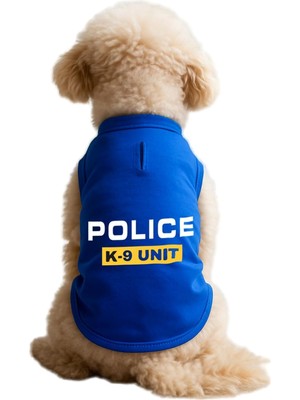 Özkaya Store Kedi ve Köpek Kıyafeti &amp; Elbisesi Saks Mavi Police K 9 Unit Atlet S