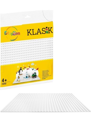 Özkaya Store Classic Beyaz Zemin Plakası – 25×25 cm Sert Taban | Lego® ile Uyumlu Yapı Blok Platformu