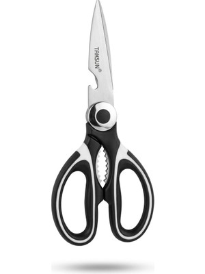 Özkaya Store Taksun KA051 21 cm Profesyonel Çok Amaçlı Mutfak Makası – Paslanmaz Çelik Tavuk Kesme, Şişe Açacağı ve Ceviz Kırıcılı Ağır Hizmet Tipi Kesici Mutfak Makası