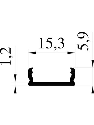 Özkaya Store LED Kanal Profil Sıva Üstü 6931 Alüminyum Kasa Ince Tip 2 Metre 15X6MM Opak Pleksi Yan Kapak