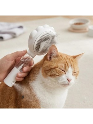 OEM Kedi Köpek Spreyli Tarak Toplama Fırçası - Su Hazneli Kendinden Temizlemeli Tarak - Paslanmaz Çelik Uçlu - Masaj Etkili Evcil Hayvan Tarağı - Tüy Dökülme Karşıtı Fırça