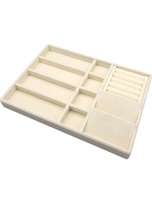 OEM Helsinki Model Süet Kaplama Krem Renk 24/34 cm Takı Sergileme Standı