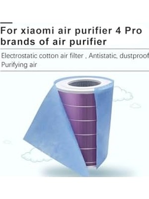 TeknoKapsül Hava Temizleyici Toz Tutucu Filtre Xiaomi Mi Air Purifier 4 Pro 10 Adet Mavi, 2020121