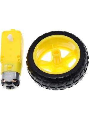 Özkaya Store Robot Tekerlek ve Dc Motor Seti 200RPM Araba Robot Akılı Araç Oyuncak 250RPM Dc 3V-9V