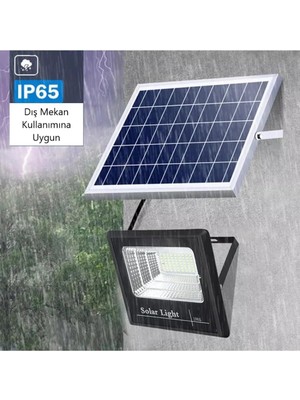 Özkaya Store CT-4648 100W Kumandalı Güneş Enerjili Solar LED Projektör Beyaz Işık (6400K)