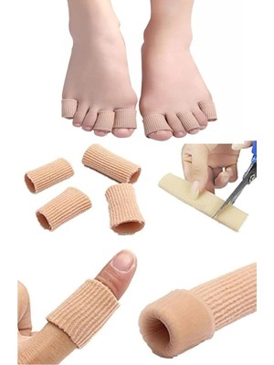Özkaya Store 1AD 7 cm El Ayak Parmak Koruyucu Ayırıcı Kumaş Kaplı Jel Silikon Tüp Tırnak Batması Kemik Nasır Koruyucu