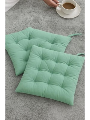 Özkaya Store 4’lü Sandalye Minderi – Bağcıklı, Çökme Yapmaz Sünger Dolgulu, Yıkanabilir – 40X40 cm (Mint Yeşil)