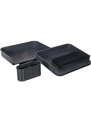 TeknoKapsül Açılır Kapanır Bulaşıklık Tabaklık, Su Tahliye Oluklu ve Çatal Bıçak Kurutmalıklı-Modern Tasarım Plastik