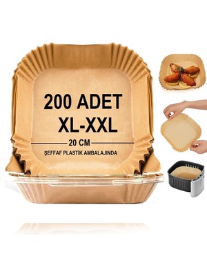 OEM Airfryer Pişirme Kağıdı,xl-Xxl Büyük Boy, Kare, 200 Adet Hava Fritöz Parşömen Fırın Kağıdı Tek Kullanımlık Kağıt Fırın Fritöz Pişirme Kızartma Tavası Için Uygun 20CM