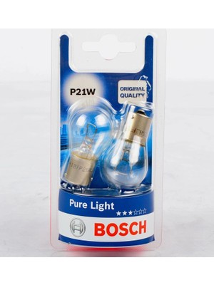Özkaya Store Bosch P21W Pure Light Fren Stop Araç Ampulü, Orijinal Kalite, 2'li Paket