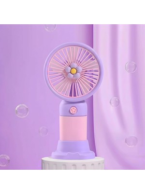 OEM El Tipi Mini Fan, 250MAH Batarya, USB Şarj Edilebilir, Doğal Rüzgar Özelliği, Taşınabilir ve Kompakt Tasarım, Seyahat ve Ofis Için Ideal, Yüksek Performans, Serinletici Etki (Mor Papatya)