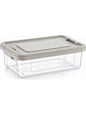 Özkaya Store Kilitli Saklama Kabı Şeffaf Organizer Pp Plastik Gıda Saklama Kabı Kapaklı Sızdırmaz Buzdolabı Düzenleyici Istiflenebilir Çok Amaçlı Saklama Kutusu (1,5 Lite)