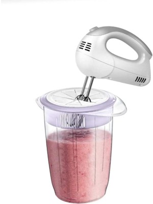 Özkaya Store Kapaklı Mikser Blender Kabı 1 Litre Sıçratmayan Çırpma Mikser Kabı, Kapaklı Çırma Kabı [asorti]