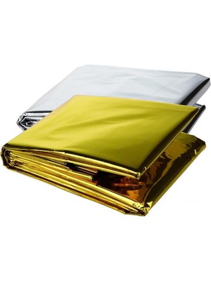 Brf Store Irmakxx 2 Adet Soğuk ve Sıcak Tutan Çift Taraflı Acil Durum Battaniyesi 130CM x 210CM