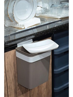 Özkaya Store Soft Askılı Çöp Kutusu 4 Lt Bej