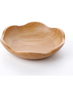 Brf Store Irmakxx Deconox Dekoratif Bambu Kase 20 cm ve 25 cm Ölçü Seçenekli, Dalgalı Kenarlı Sunum Kasesi, Çe