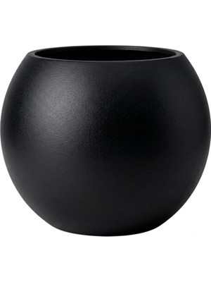 Brf Store Irmakxx Zevli Dekoratif 27L Küre Saksı Ø35 cm (Siyah) • Özel Iç Hazne Dahil, Beton Görünümlü Modern