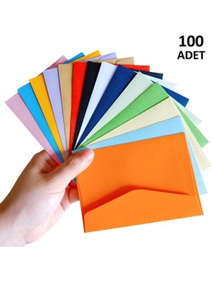 Brf Store Irmakxx Hobialem 100 Adet, Renkli Zarf, 13X18 Cm, Büyük Boy, Renkli Zarflar, Karışık Renklerde, Mekt