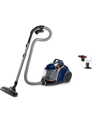 Özkaya Store EUFC81DB Ultraflex Torbasız Elektrikli Süpürge | 12 M Erişim Mesafesi, Kolay Boşaltılabilir Toz Haznesi, Motion Control Sistemi, Yıkanabilir Hijyen Filtresi | Turbo Cyclonic Technology