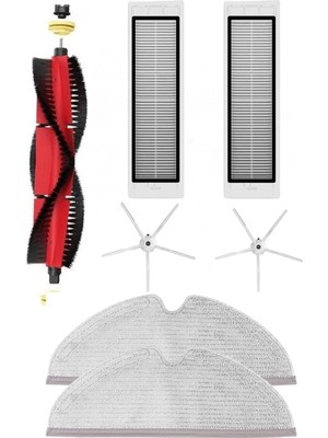 OEM 7 Parça Roborock S5 Max Beyaz Yan Fırçalı Ultra Set, Roborock S5 Max S50 S6 S6 Maxv S6 Pure ile Uyumlu Ultra 7 Parça Beyaz Yan Fırçalı Set