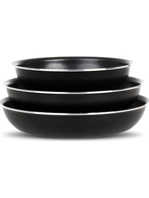 TeknoKapsül All-In-One Titanium 4 Parça Set: 20-24-28CM Tava 1 Adet Özel Sap