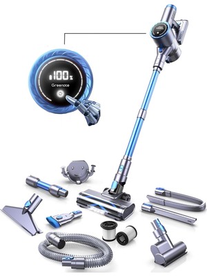 Özkaya Store GSC60 Akülü Elektrikli Süpürge 33KPA, 10'u 1 Arada Çok Aksesuarlı Süpürge, 40 Dakikaya Kadar Çalışma Süresi, Kontrol Ekranlı Ekran,yatak Fırçası Ile, Esnek Uzatma Hortumu, Büyük Toz Haznesi
