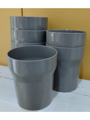 Özkaya Store 6 Adet Kamp Piknik Bardağı Sert Plastik Gri Piknik Bardağı, GÜLSO20251840