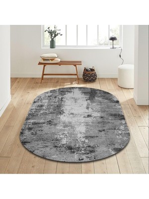 Özkaya Store Doku Eko Punto Kaymaz Tabanlı Yıkanabilir Antibakteriyel Dijital Baskı Oval Halı, DK-5078A-EKOPNT-OVL-160X200