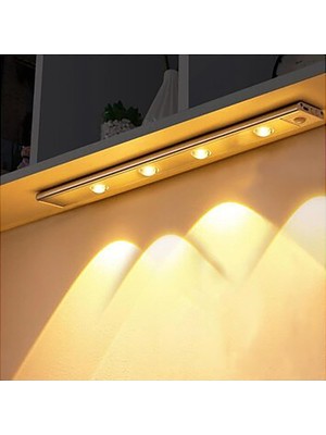 OEM Sensörlü Alüminyum USB Şarjlı LED Gece Lambası, 3 Renk Kısılabilir, Mutfak Dolap Tezgah Için (60 Cm)
