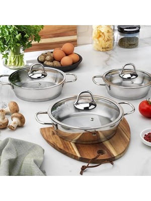 TeknoKapsül Eva Çelik Sahan Seti-6 Prç.-Inox