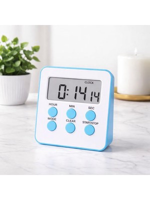 Özkaya Store Mr Alarmlı Dijital Öğrenci Sınav Masa Kronometresi – 24 Saat Geri Sayım Timer, 2 Kademeli Alarm, LCD Ekranlı (Mavi)