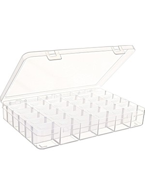 Özkaya Store 36 Ayarlanabilir Bölmeli Kolye Yüzük Takı Kutusu Organizer Düzenleyici Plastik Kutu 27.5X19.5X4.2