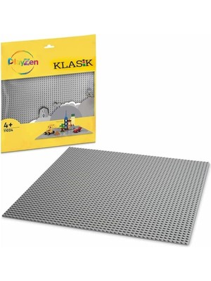 OEM Classic Gri Zemin Plakası – 25×25 cm Sert Taban | Lego® ile Uyumlu Yapı Blok Platformu