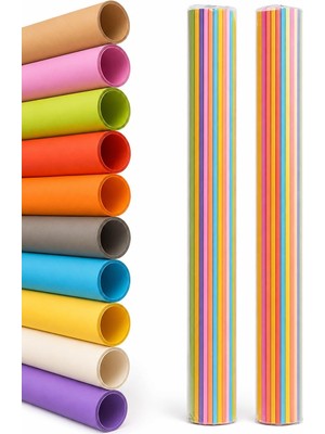 OEM 20 Adet 50X70 cm Fon Kartonu 10 Renk(2 Rulo) Fon Kartonu