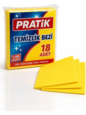 OEM 18 Adet Sarı Bez 30 x 35 cm Genel Mutfak Bezi Temizlik Bezi