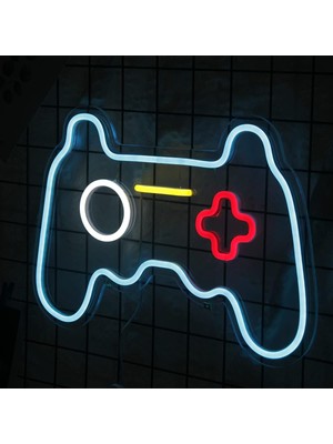 Özkaya Store Oyun USB Neon Tabelası 15,7 x 11 Inç Neon Işıklar Erkek Yatak Odası Serin Oda Dekor Bar Işaretleri Duvar LED Neon Tabelalar USB LED Duvar Işareti Duvar Dekoru Için