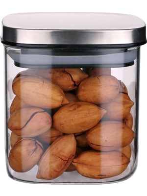 Özkaya Store 450ML Sızdırmaz Vakumlu Metal Kapaklı Borosilikat Cam Kavanoz – Hava Geçirmez &amp; Dayanıklı Gıda Saklama Kabı (10CM x 10CM)