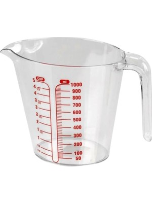 Özkaya Store Dereceli Ölçü Kabı 1000 ml Hacminde 10 Aralıklı Sert Plastik Ölçü Kabı 1l (1, 1000 Ml)