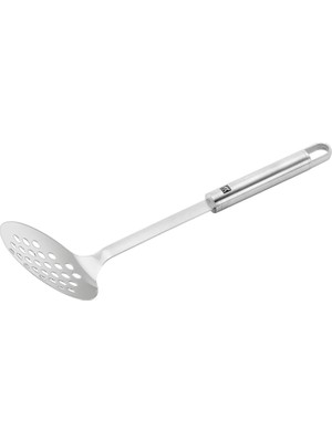 Özkaya Store Pro Kevgir Yuvarlak Delikli, 33 Cm, Metalik Gri, 18/10 Paslanmaz Çelik