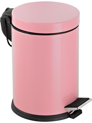 OEM Premium Serisi 12 Litre Hacimli Paslanmaz Banyo-Mutfak Pedallı Çöp Kovası Pembe, 12L