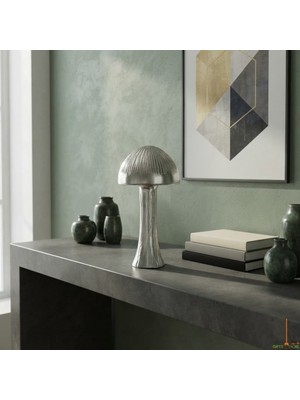 sembol Mushroom Sılver Obje Orta Boy 13X13X22