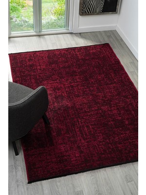 Antik Bordo Halı Yıkanabilir Kaymaz Taban Şönil Kilim Dokuma Pamuk Taban Kilim 10115A Bordo 80 x