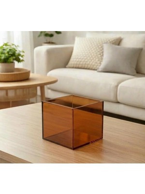 Çok Amaçlı Transparan Kahverengi Pleksi Kutu (15X15X15)