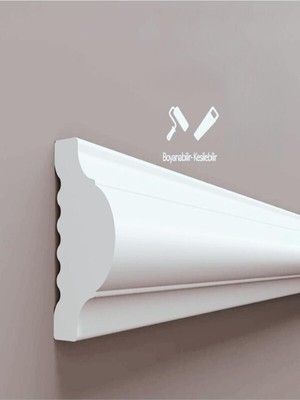 Dekoratif Boyanabilir Poliüretan Duvar Çıtası (1 Adet Uzunluk :240 cm En :2.5 Cm)- (Duvar Süs