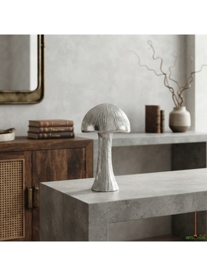 sembol Mushroom Sılver Obje Büyük Boy 16X16X26