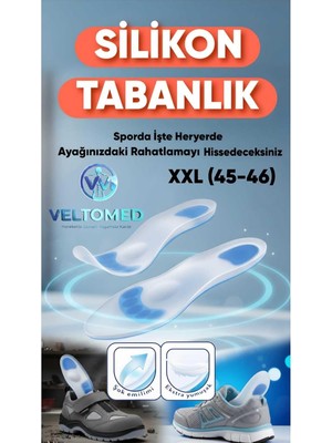 Xxl Bdn Ortopedik Anatomik Silikon Jel Tabanlık Şok Emilimi ve Topuk Ağrısı Önleyici Topuk Dik