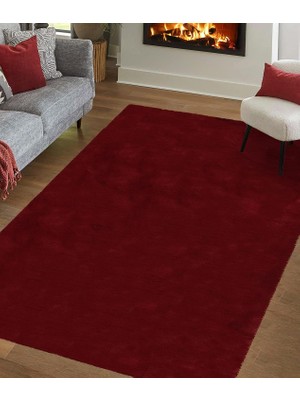 Tavşan Postu Yıkanabilir Kaymaz Taban Kırımızı Post Halı D1003 150 x 200