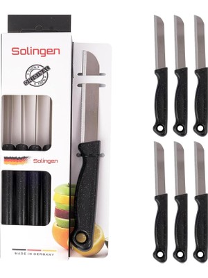 OEM Solingen Germany Simli Meyve Bıçağı 6'lı Siyah Soyma Doğrama Dilimleme