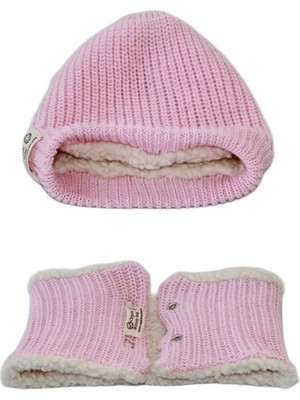 Organik Bebek Bere Boyunluk Seti Pembe